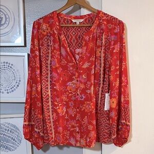 NWT Liverpool Los Angeles Women’s Plus Size 3X Long Sleeve Button Up Woven Top